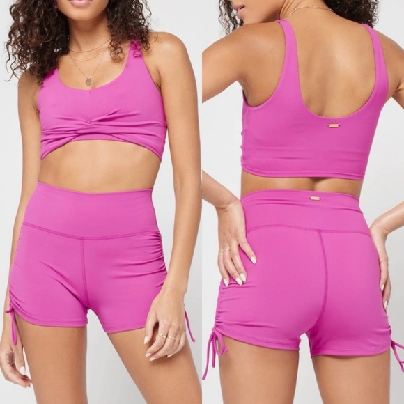 l*space Pants - L*Space 2 Pc Set Twist of Fate Sports Bra and Channing Short BAE Women Small NWT